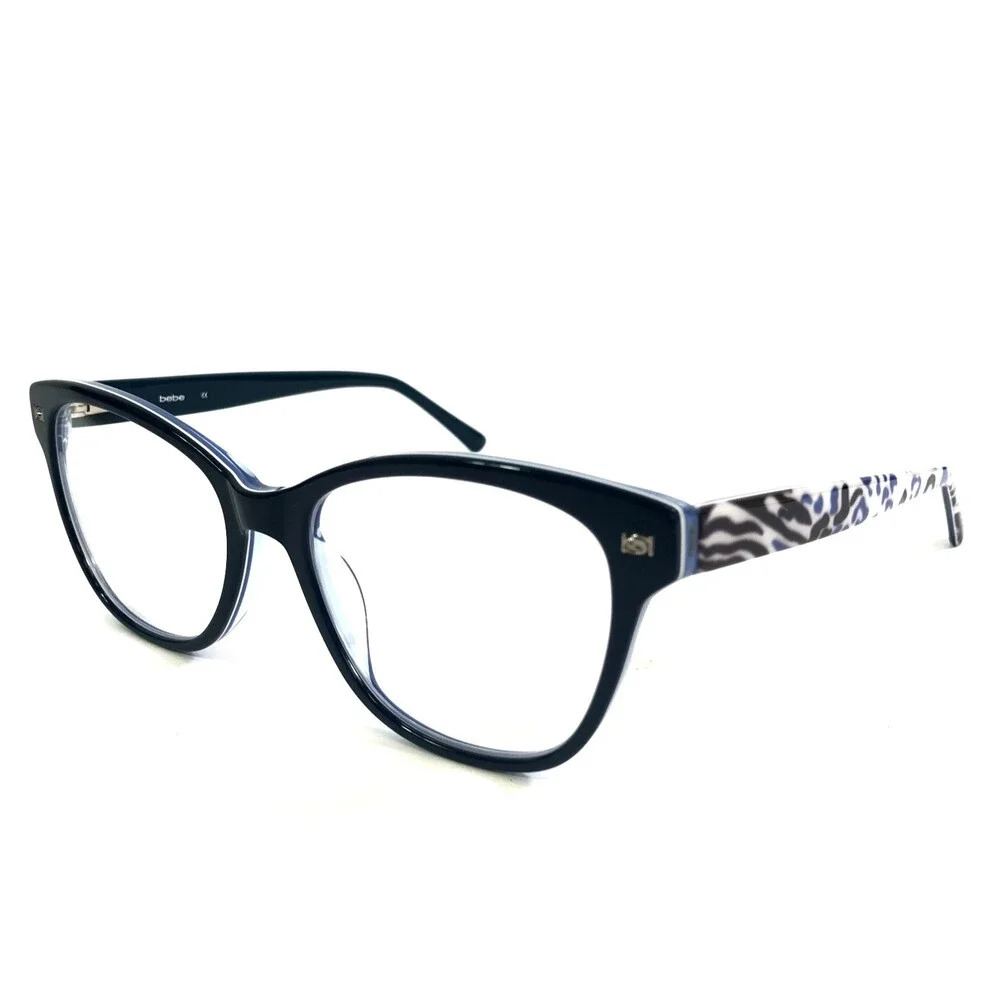 Bebe Eyeglasses Frames BB5194 400 BLUE ANIMAL Black Zebra Print 53-17-140